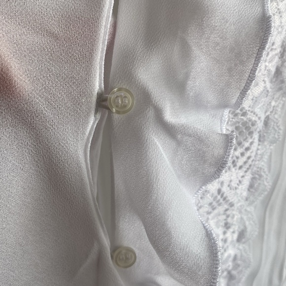 Free People NWT Bad at Love Ruffle & Lace Long Sleeve Button-Up Blouse Medium - Picture 9 of 14